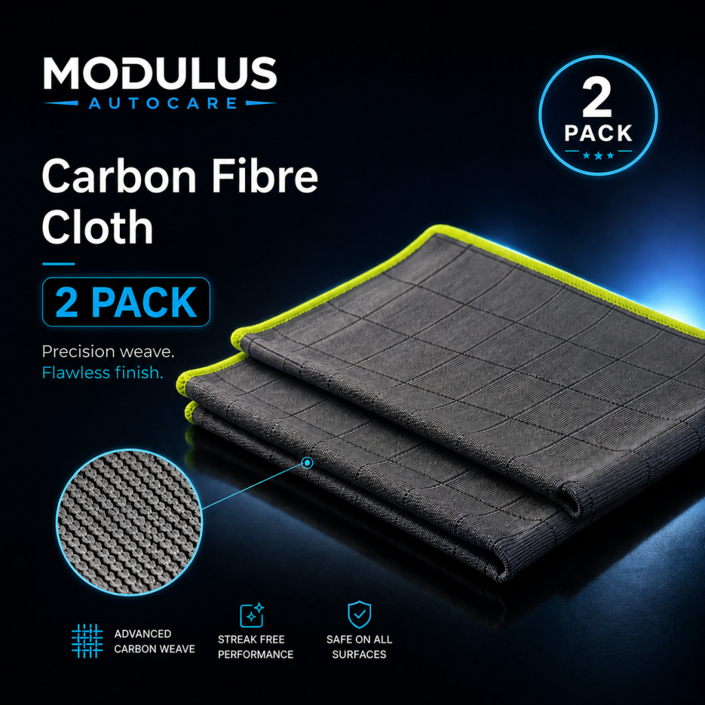 Modulus Carbon Fibre glass and precision cloths 2 pack for streak-free detailing