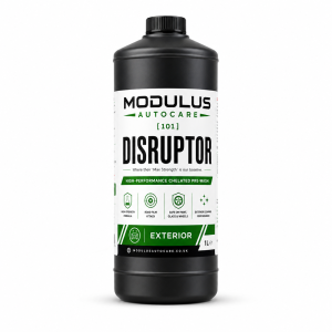 Disruptor alkaline pre wash concentrate bottle by Modulus Autocare